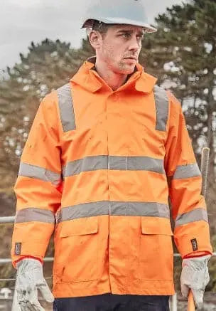 SYZMIK Men’s Unisex Hi Vis VIC Rail 4 In 1 Waterproof Jacket ZJ580 Syzmik
